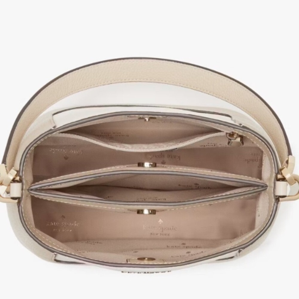 NWT Kate Spade Lena Colorblock
Tan and White Bucket Bag - Picture 4 of 6